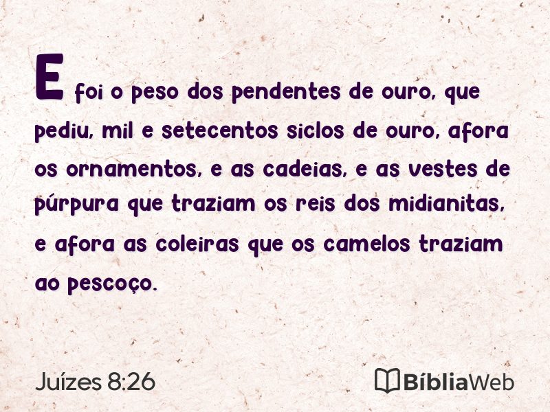 Juízes 8:26 em imagem para compartilhar