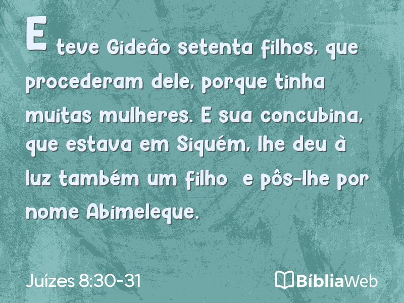 Juízes 8:30-31 em imagem para compartilhar