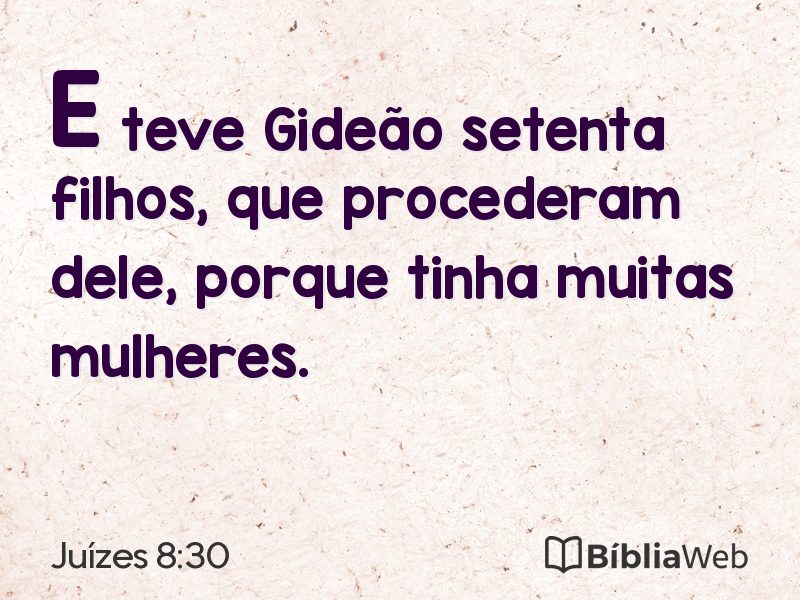 Juízes 8:30 em imagem para compartilhar