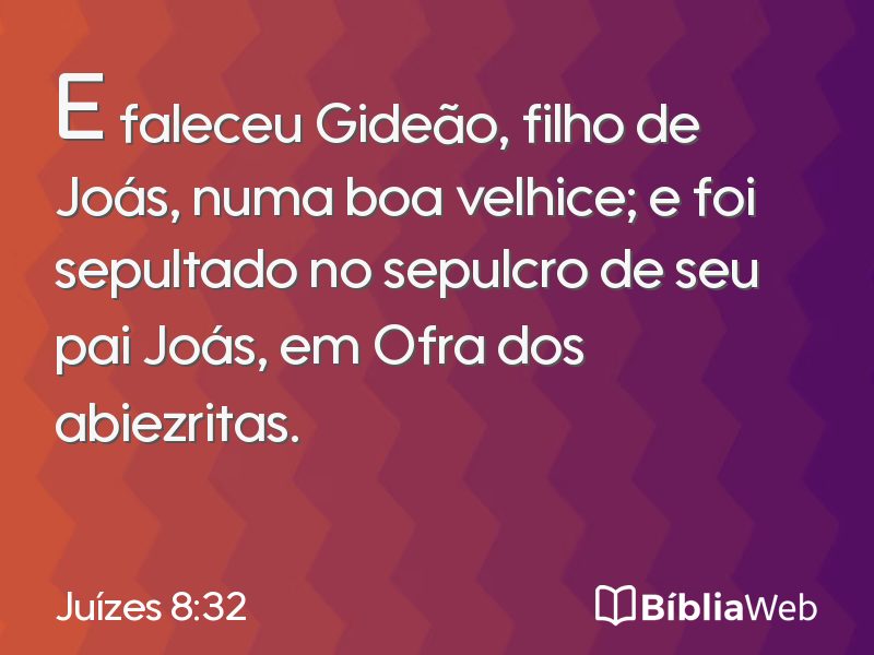 Juízes 8:32 em imagem para compartilhar