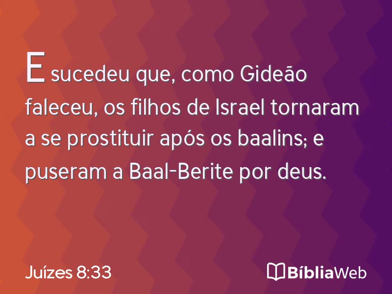 Juízes 8:33 em imagem para compartilhar