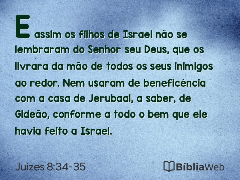 Juízes 8:34-35 em imagem para compartilhar