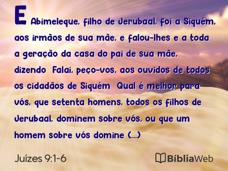 Juízes 9:1-6 em imagem para compartilhar