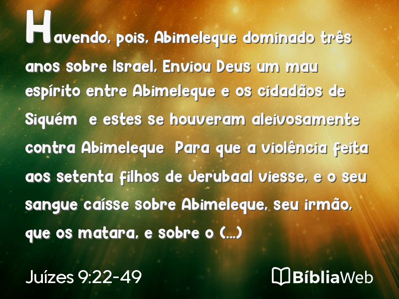 Juízes 9:22-49 em imagem para compartilhar