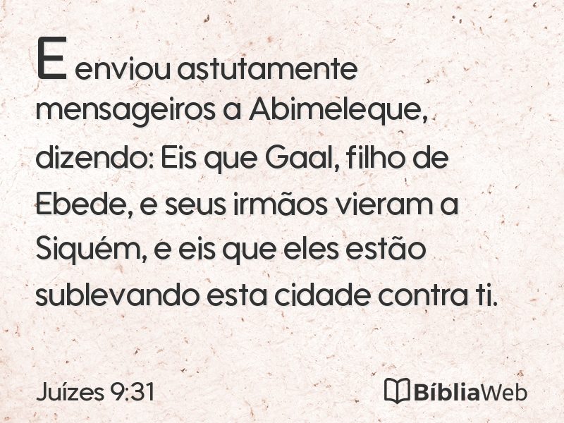 Juízes 9:31 em imagem para compartilhar