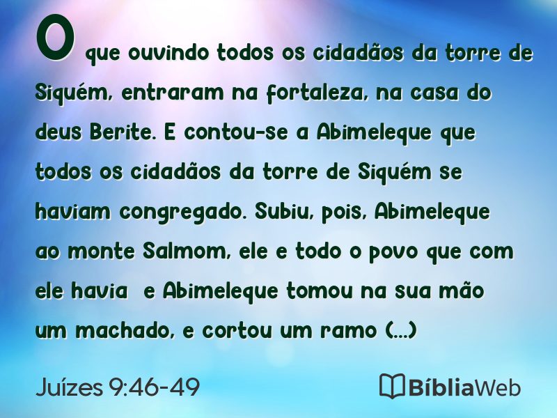 Juízes 9:46-49 em imagem para compartilhar