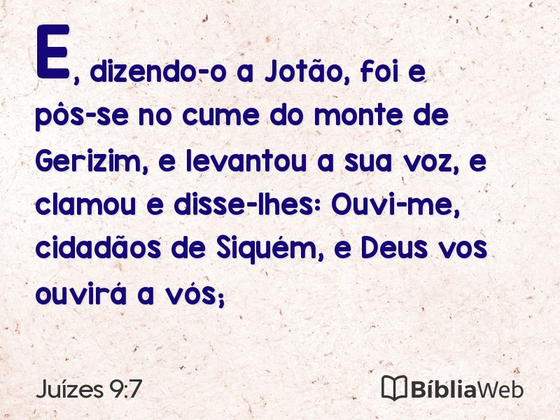 Juízes 9:7 em imagem para compartilhar