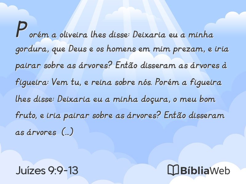 Juízes 9:9-13 em imagem para compartilhar