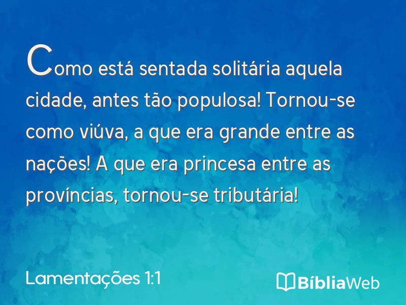 Lamentações 1:1 em imagem para compartilhar