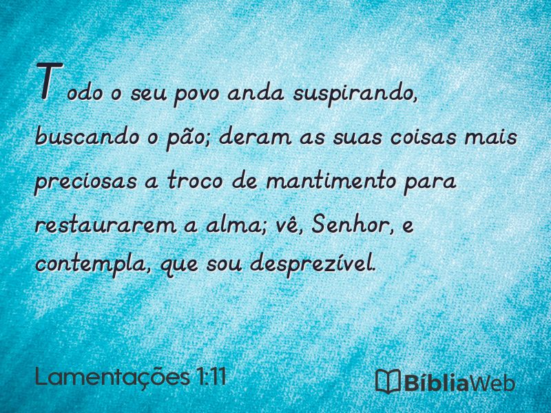 Lamentações 1:11 em imagem para compartilhar