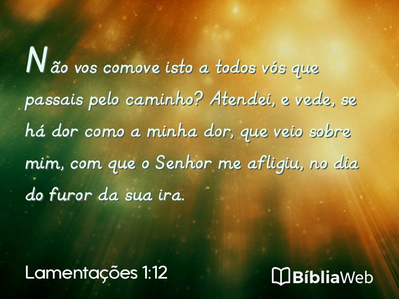 Lamentações 1:12 em imagem para compartilhar