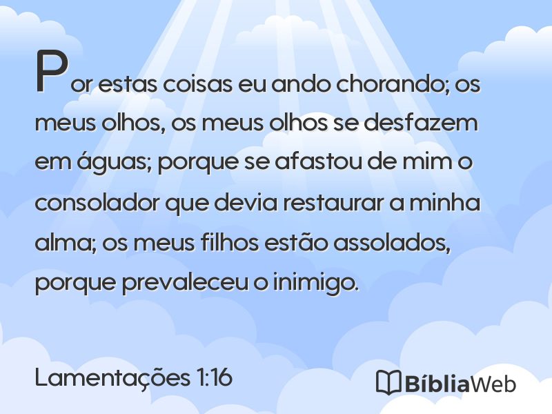 Lamentações 1:16 em imagem para compartilhar