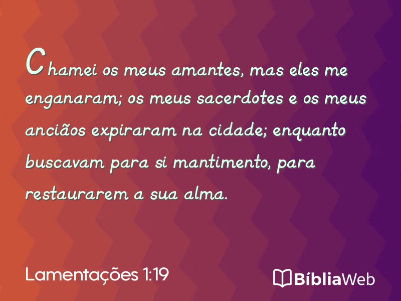 Lamentações 1:19 em imagem para compartilhar