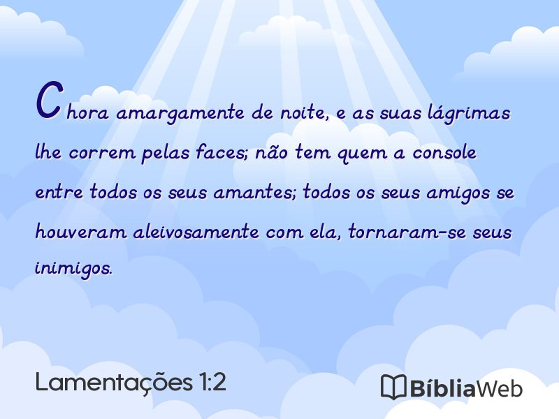 Lamentações 1:2 em imagem para compartilhar