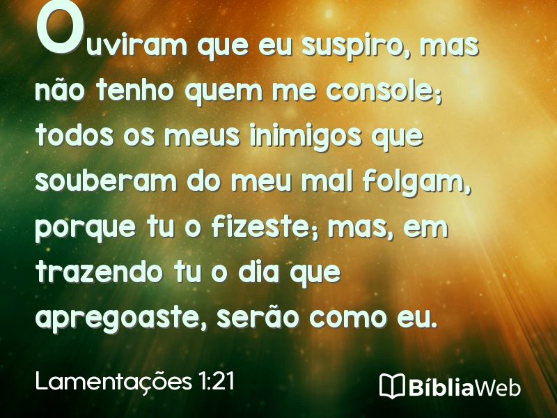 Lamentações 1:21 em imagem para compartilhar