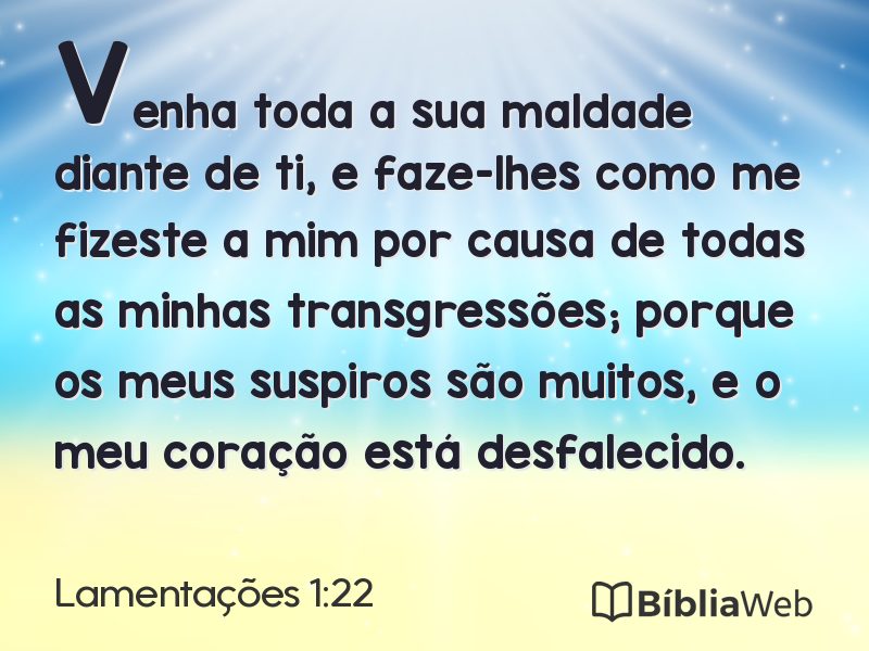Lamentações 1:22 em imagem para compartilhar