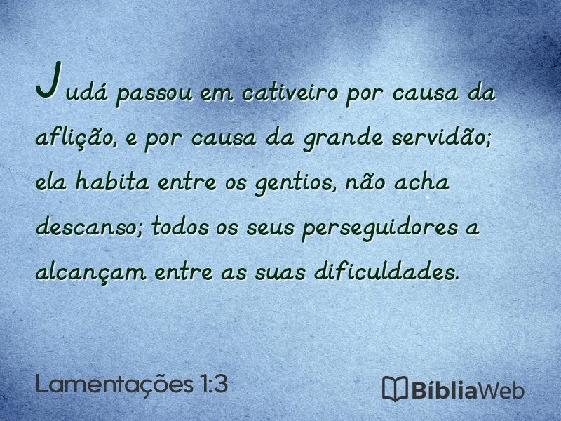 Lamentações 1:3 em imagem para compartilhar