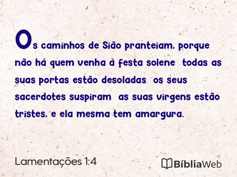 Lamentações 1:4 em imagem para compartilhar