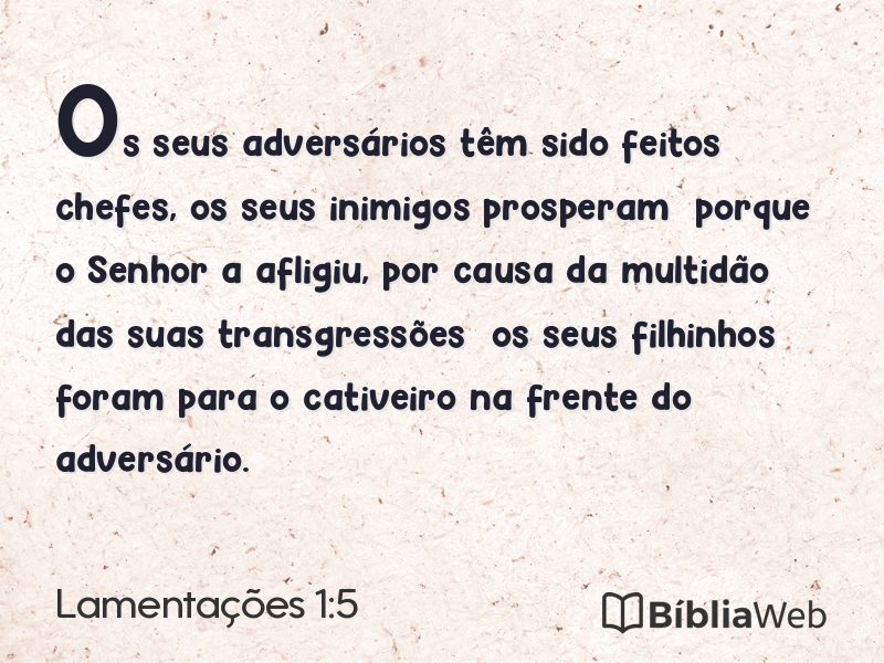 Lamentações 1:5 em imagem para compartilhar