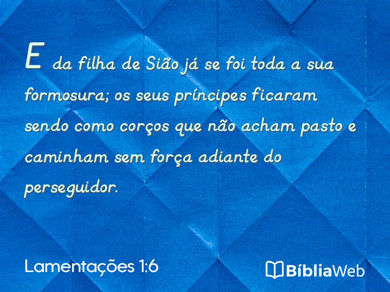 Lamentações 1:6 em imagem para compartilhar