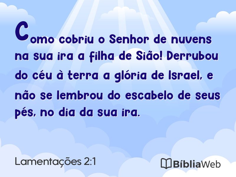 Lamentações 2:1 em imagem para compartilhar