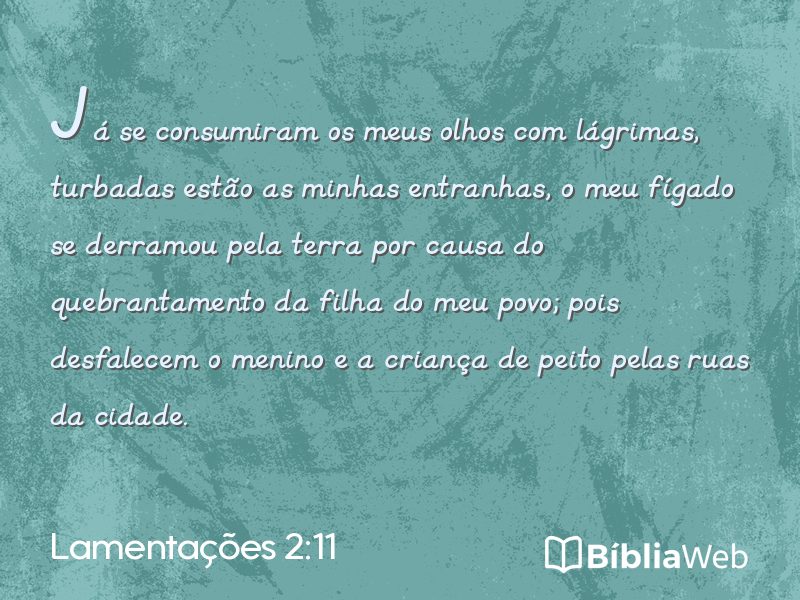 Lamentações 2:11 em imagem para compartilhar