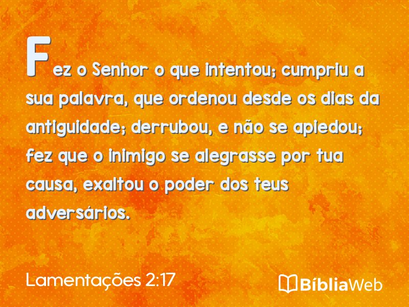 Lamentações 2:17 em imagem para compartilhar