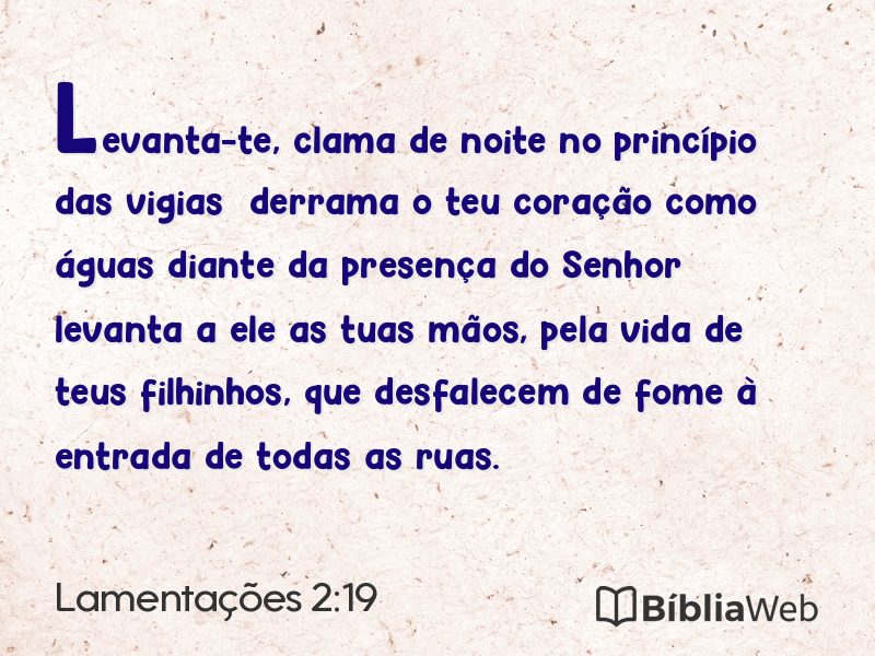 Lamentações 2:19 em imagem para compartilhar