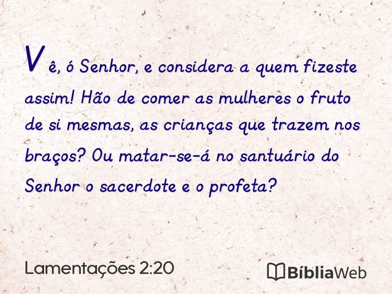 Lamentações 2:20 em imagem para compartilhar