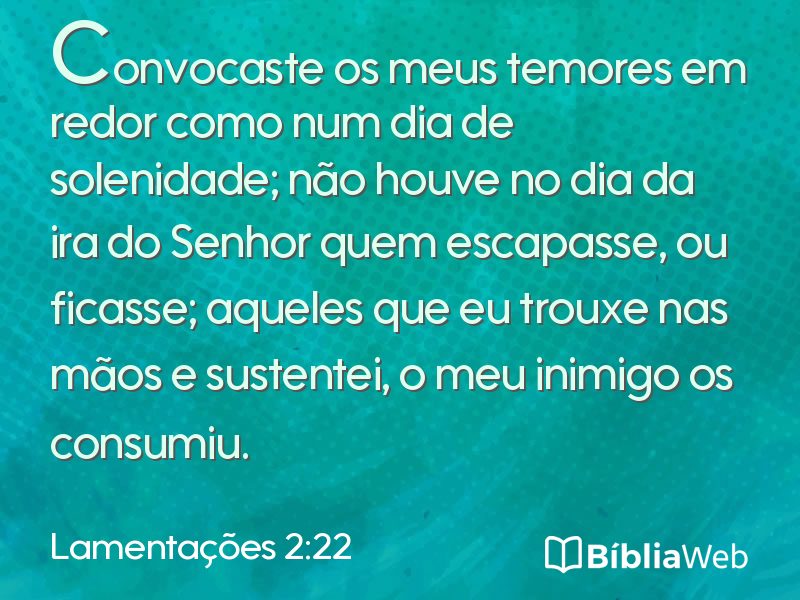 Lamentações 2:22 em imagem para compartilhar