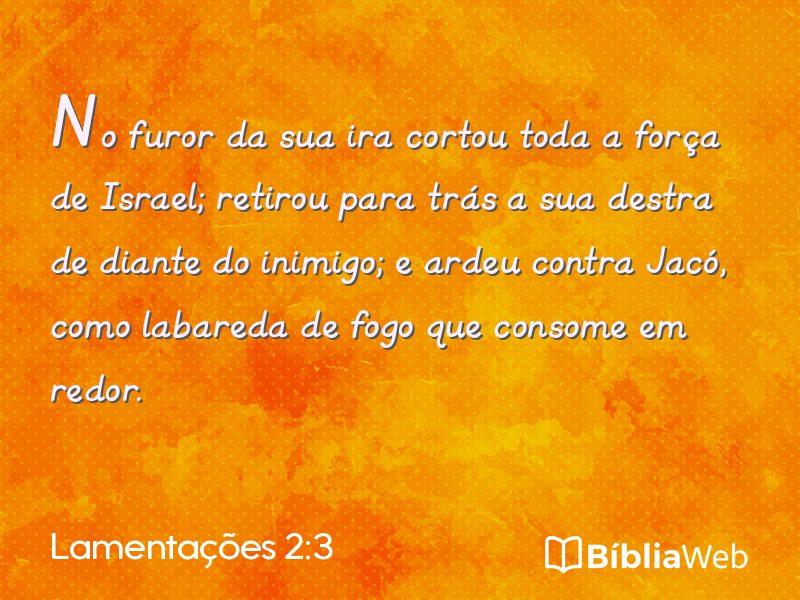 Lamentações 2:3 em imagem para compartilhar