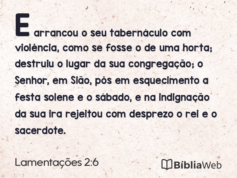 Lamentações 2:6 em imagem para compartilhar