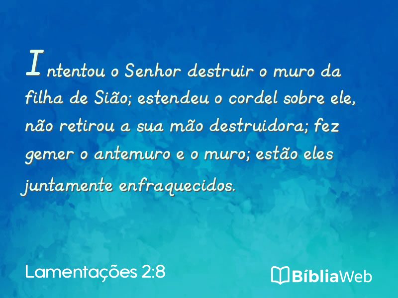 Lamentações 2:8 em imagem para compartilhar