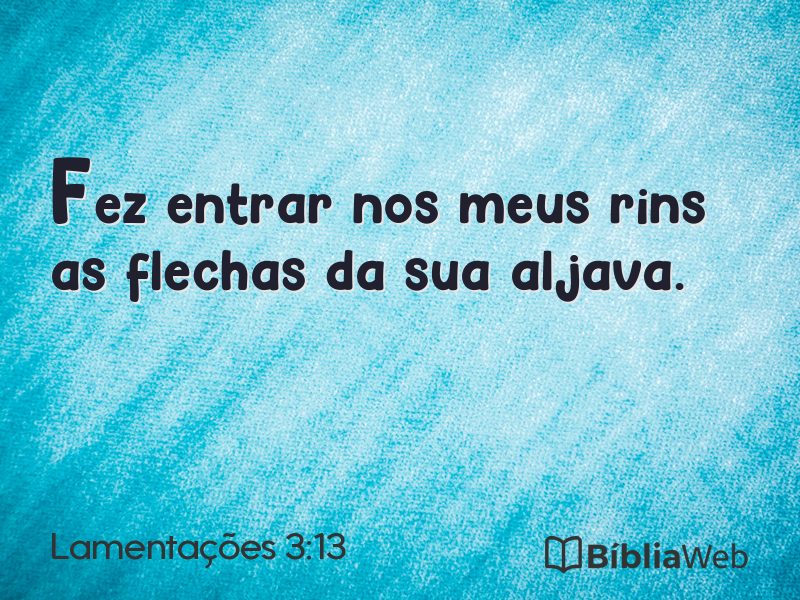 Lamentações 3:13 em imagem para compartilhar