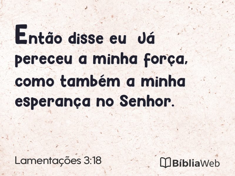 Lamentações 3:18 em imagem para compartilhar
