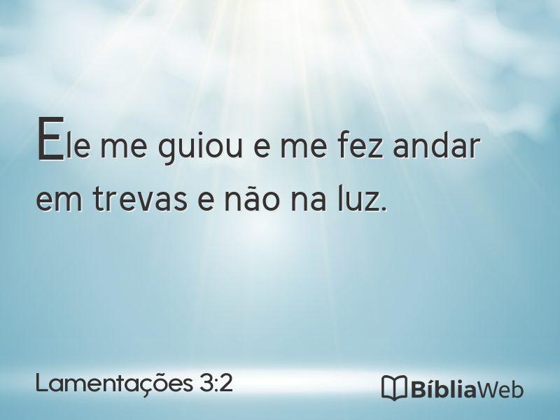 Lamentações 3:2 em imagem para compartilhar