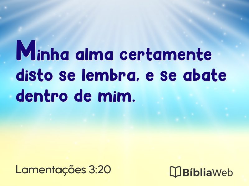 Lamentações 3:20 em imagem para compartilhar