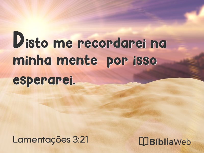 Lamentações 3:21 em imagem para compartilhar
