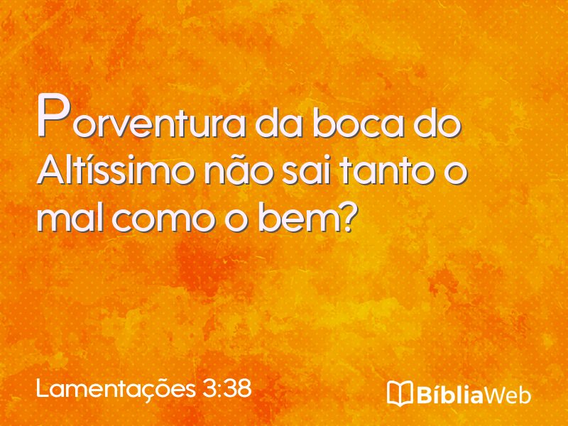 Lamentações 3:38 em imagem para compartilhar