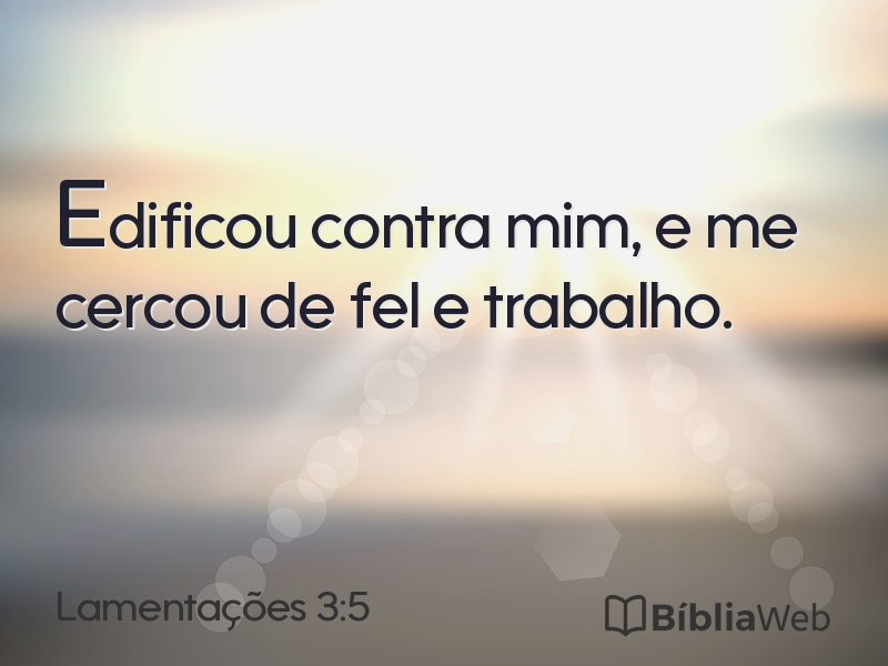 Lamentações 3:5 em imagem para compartilhar