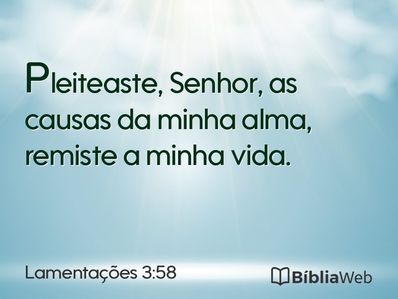 Lamentações 3:58 em imagem para compartilhar