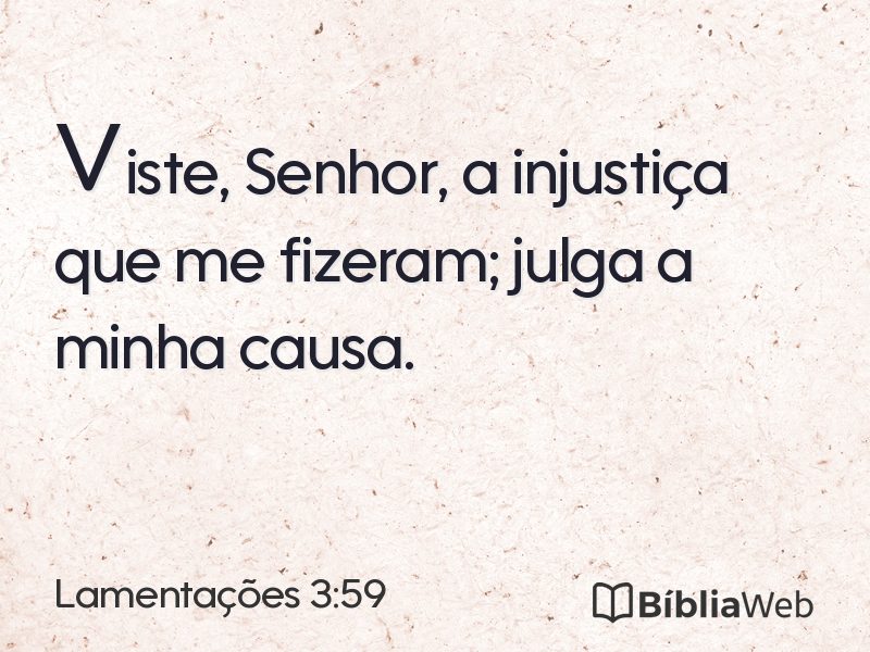 Lamentações 3:59 em imagem para compartilhar