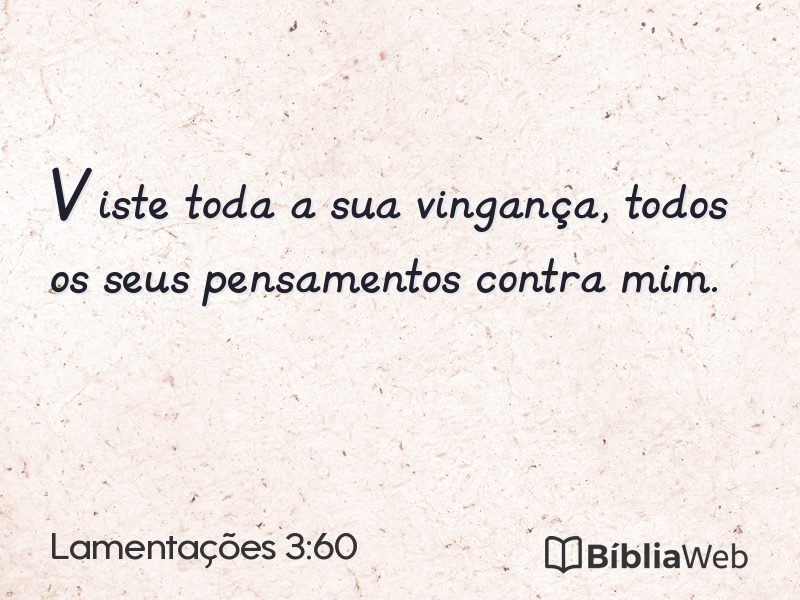 Lamentações 3:60 em imagem para compartilhar