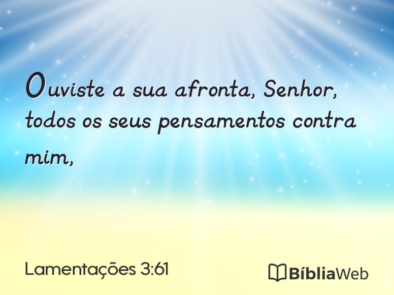 Lamentações 3:61 em imagem para compartilhar