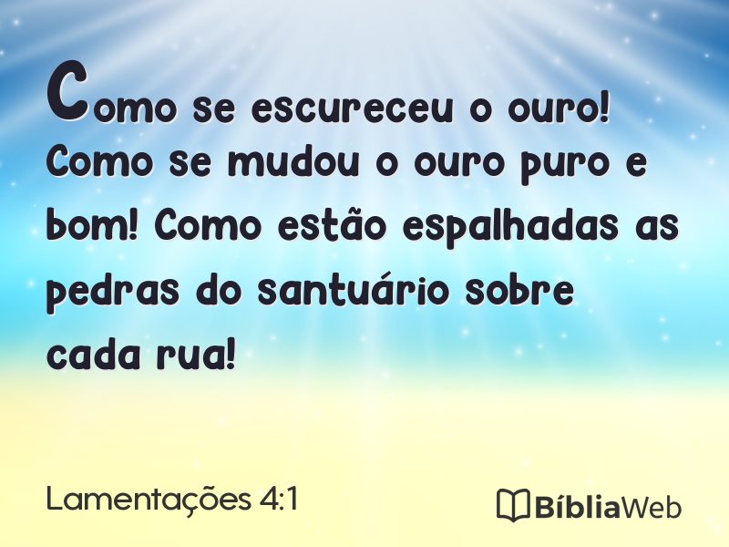 Lamentações 4:1 em imagem para compartilhar
