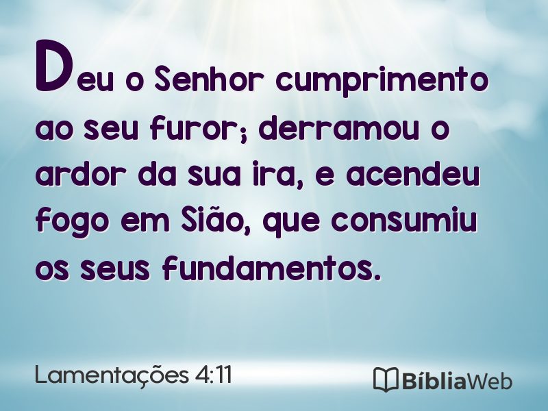 Lamentações 4:11 em imagem para compartilhar