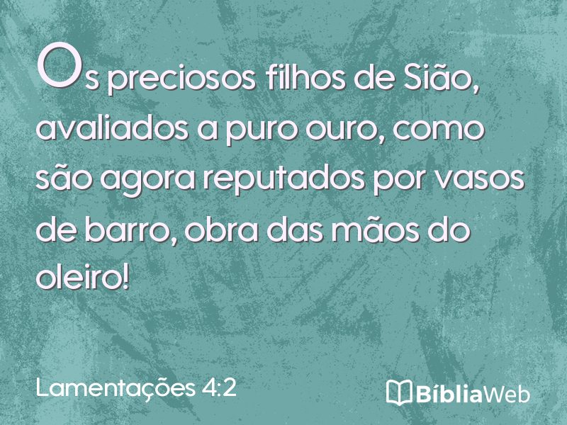 Lamentações 4:2 em imagem para compartilhar