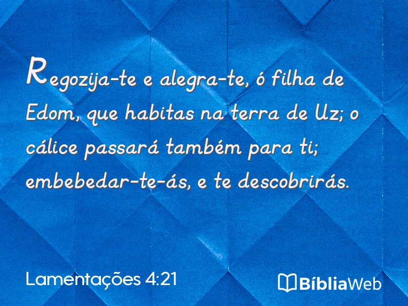 Lamentações 4:21 em imagem para compartilhar