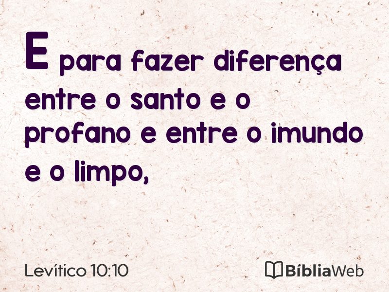 Levítico 10:10 em imagem para compartilhar