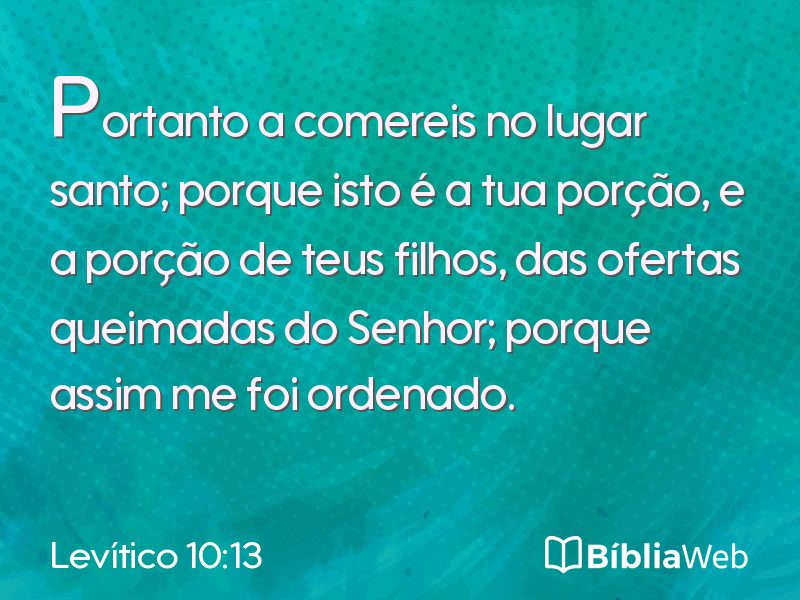 Levítico 10:13 em imagem para compartilhar